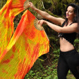 Fire Opal Silk Veil Fans Festival Flow Moodhoops