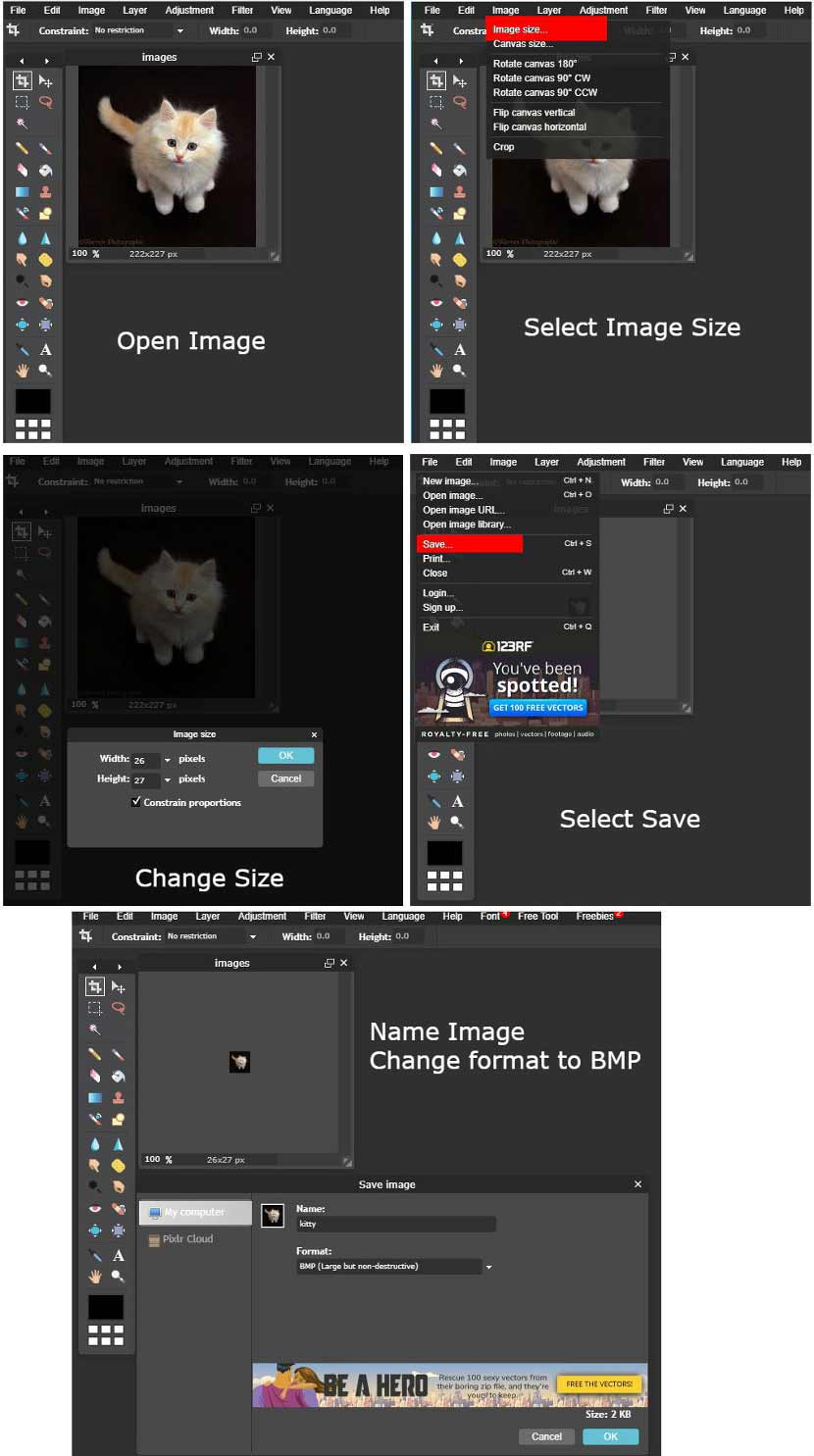 How do you save an image as a bitmap in Pixlr? – Programmable hoop