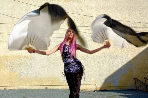 Snowdrop Silk Veil Fans - Image 2