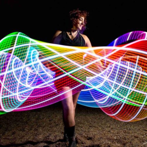 FutureHoop Pro - 32" hoop in 5/8" Clear Polypro tubing, removable batteries